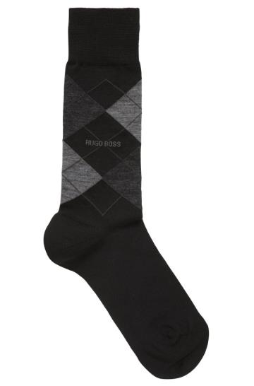 Skarpety BOSS Regular Length Wool Blend Czarne Męskie (Pl89549)